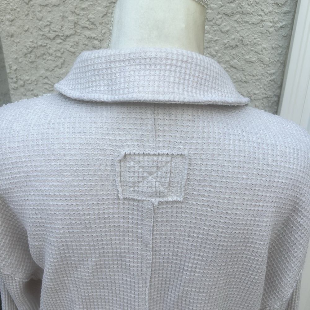 Aerie Cream Collared Oversized Long Sleeve Top Women's Size XS - Picture 5 of 7